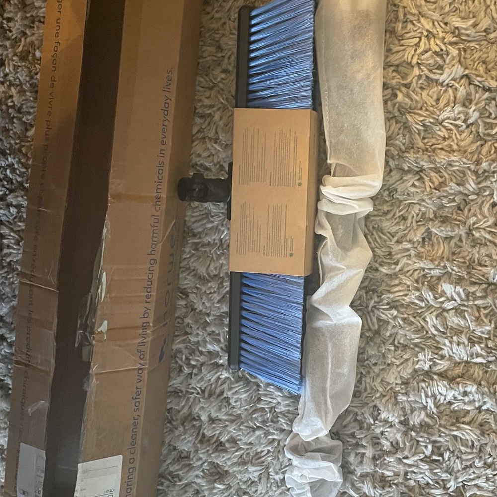 Norwex Outdoor Broom Attachment with Blue & Black bristles.
